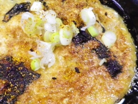 グリルパンで、大和芋卵白海苔焼き